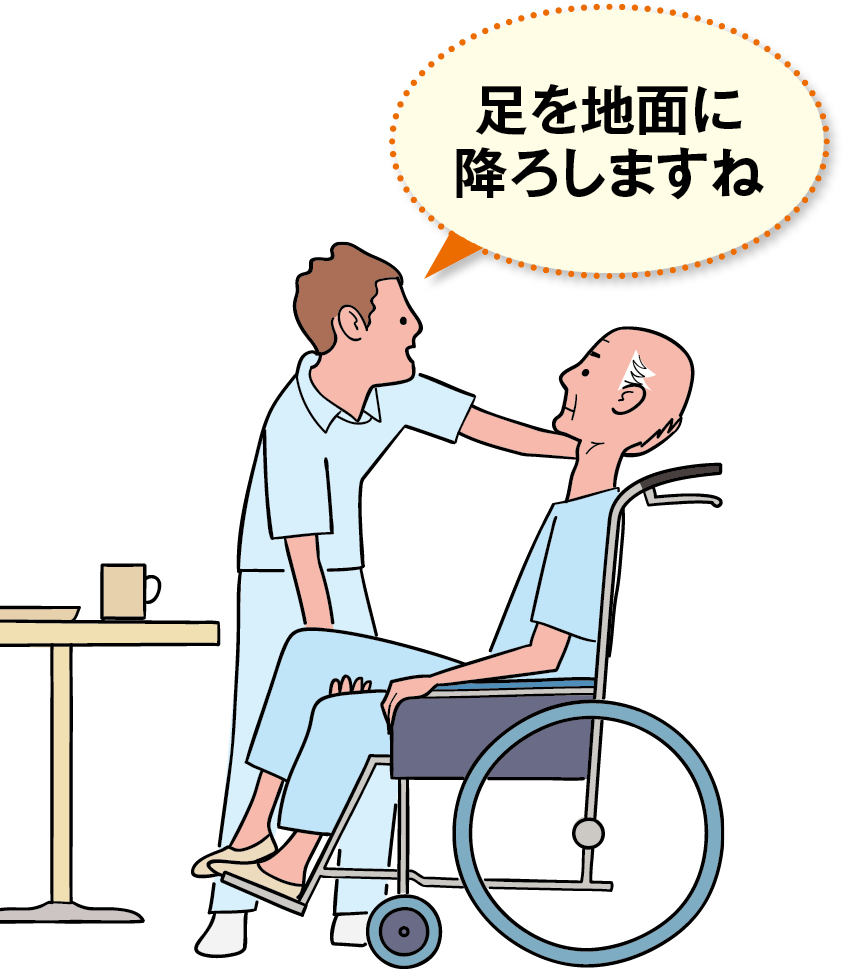 足を接地させる図