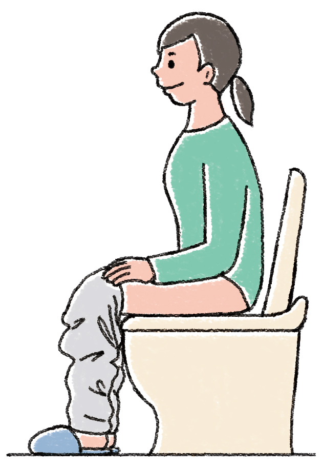 直立・座位の排便のイラスト