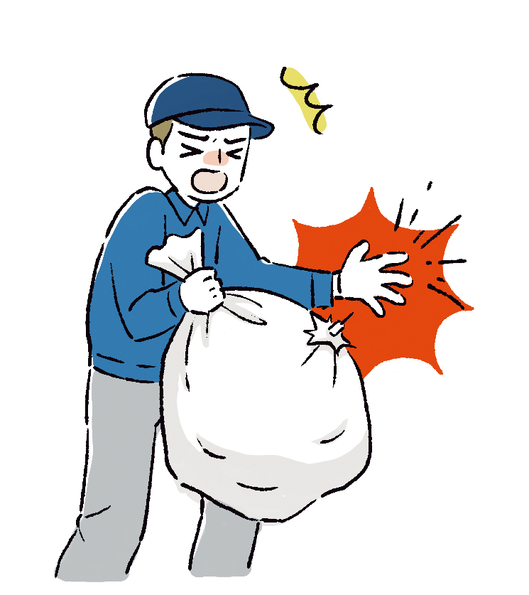 回収業者の針刺し事故のイラスト