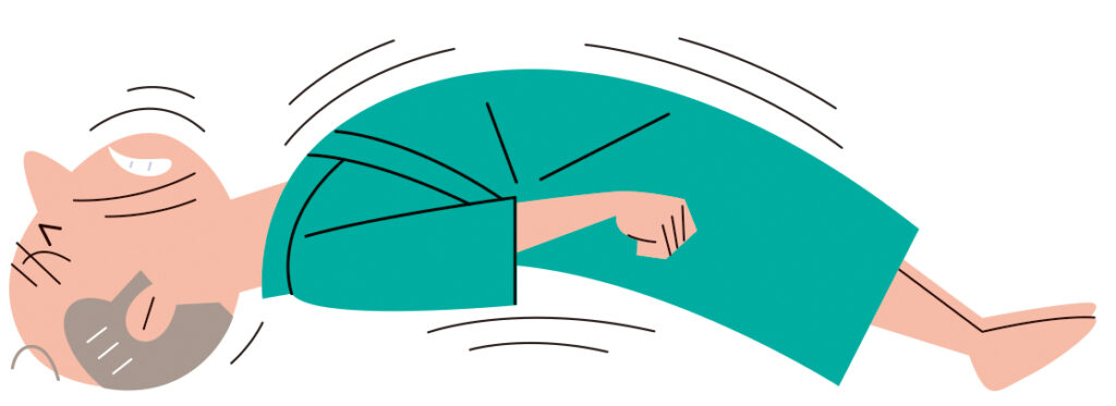 強直性発作のイラスト