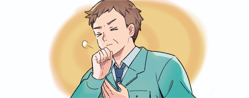 呼吸困難を訴える患者のイラスト
