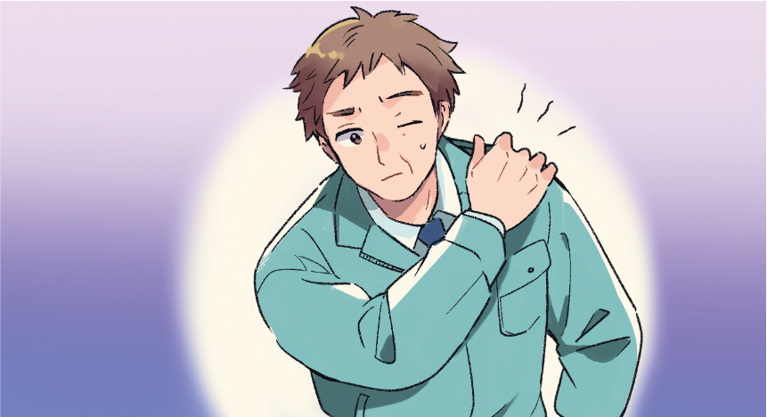 左肩に痛みを感じている患者